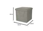 Folding pouffe with storage box grey 38x38x38cm 6