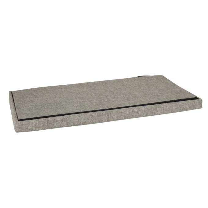 Folding pouffe with storage compartment gray large 76x38x38cm