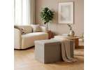 Folding pouffe with storage open to seat footrest gray large 76x38x38cm 11