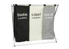 Laundry basket segregation organizer 3 compartments 135l 2