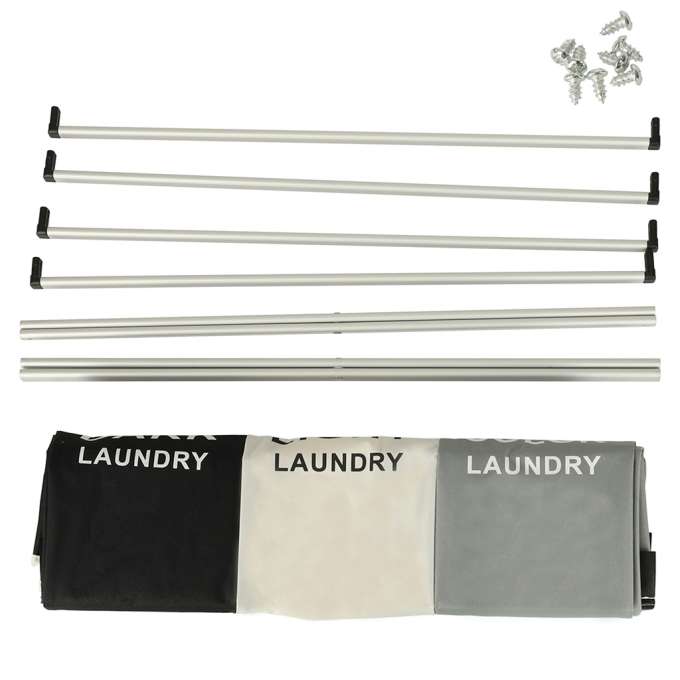 Laundry basket segregation organizer 3 compartments 135l