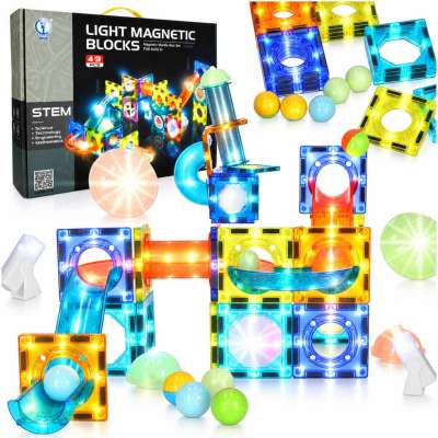 Luminous magnetic marble ball track 49 elements