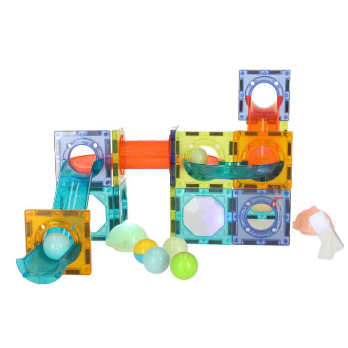 Magnetic blocks marble ball track glowing 49 elements