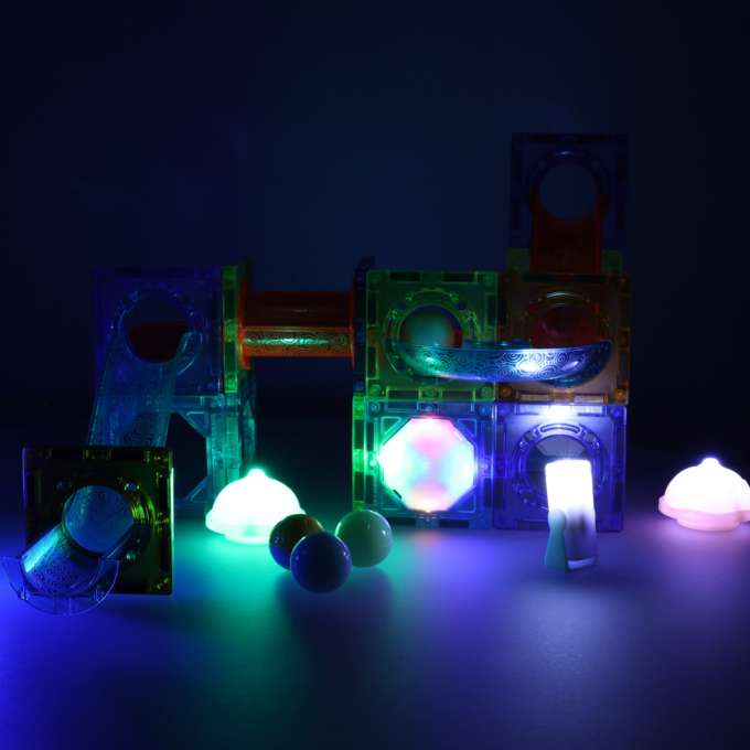 Magnetic blocks marble ball track glowing 49 elements