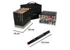 Markery dwustronne alkoholowe w etui 120 + podstawka 2