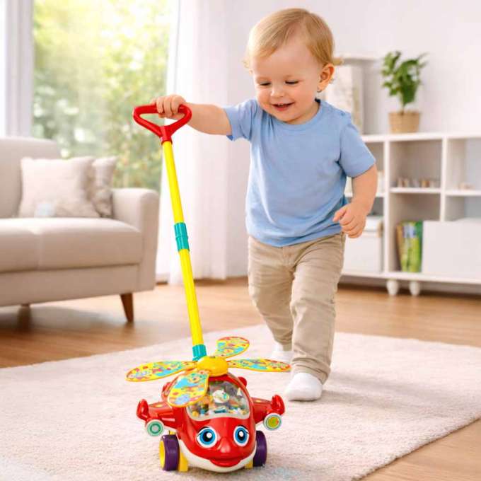 Push and pull along toy helicopter plane with sound