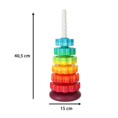 Rainbow tower pyramid pinwheel spiral for stacking