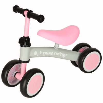 Rowerek biegowy Trike Fix Tiny jeździk chodzik 4 koła regulacja kierownicy różowy