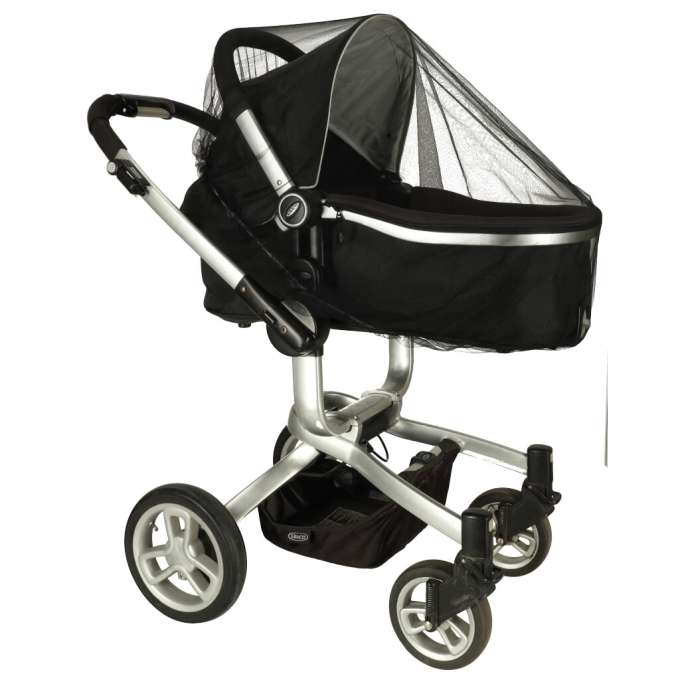 Stroller elastic mosquito net 140cm black