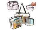 Transparent cosmetic bag travel organizer for airplane 3 pieces 1