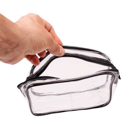 Transparent cosmetic bag travel organizer for airplane 3 pieces