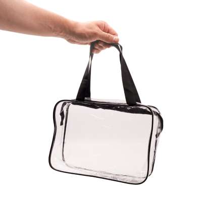 Transparent cosmetic bag travel organizer for airplane 3 pieces