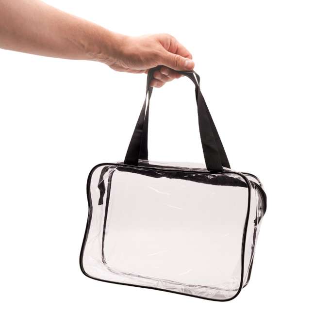 Transparent cosmetic bag travel organizer for airplane 3 pieces
