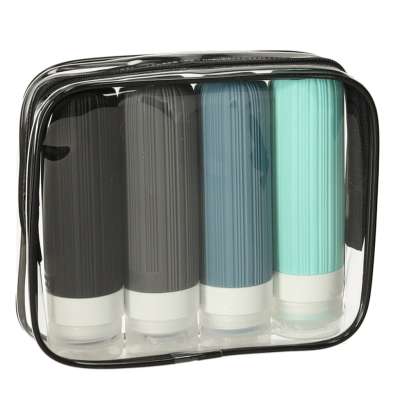 Transparent cosmetic bag travel organizer for airplane 3 pieces