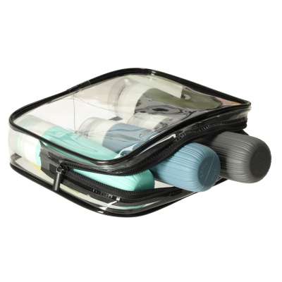 Transparent cosmetic bag travel organizer for airplane 3 pieces