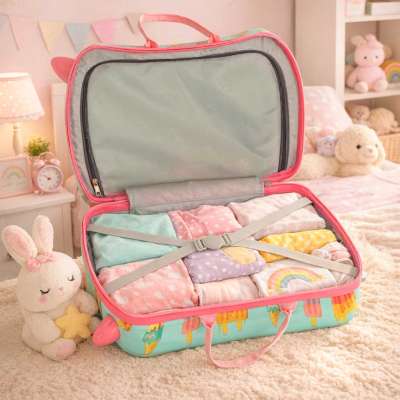 Travel suitcase for children on wheels hand luggage ice cream