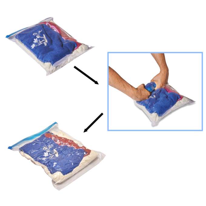 Vacuum roll bags for clothes 9 pieces 3 sizes 35x50cm, 40x50cm, 50x70cm