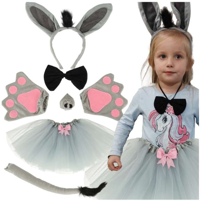 Carnival costume disguise donkey skirt headband 7 elements