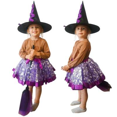 Costume witch witch costume 3 elements purple