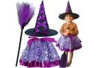 Costume witch witch costume 3 elements purple 1