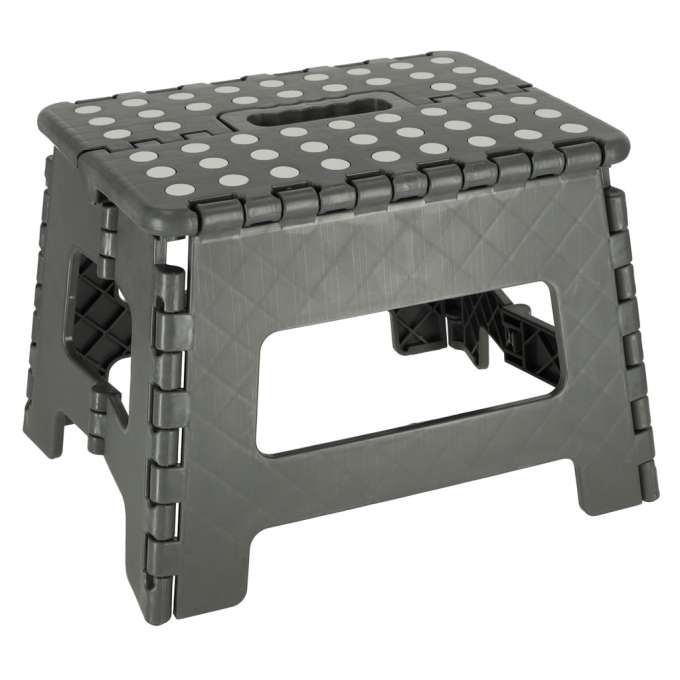 Non-slip folding stool 22cm dark grey