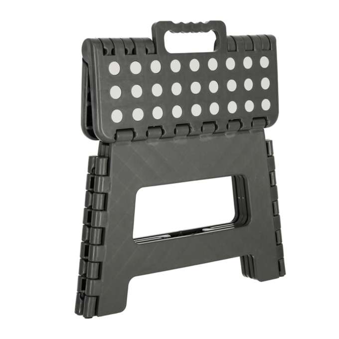 Non-slip folding stool dark grey