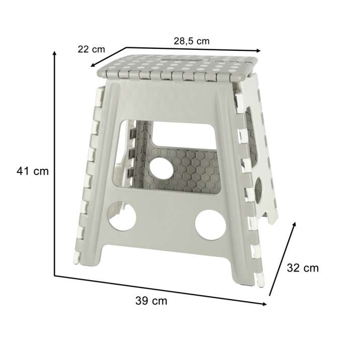 Non-slip folding stool light grey