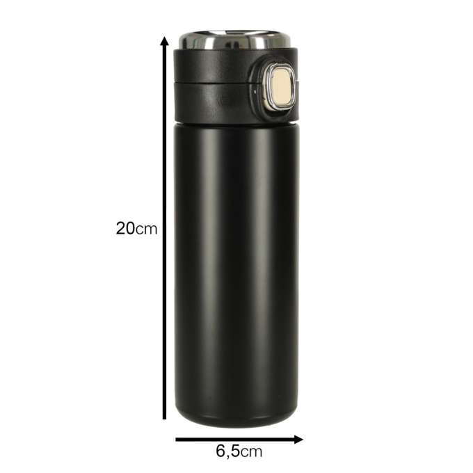 Thermal mug with mouthpiece LED thermos 420ml black