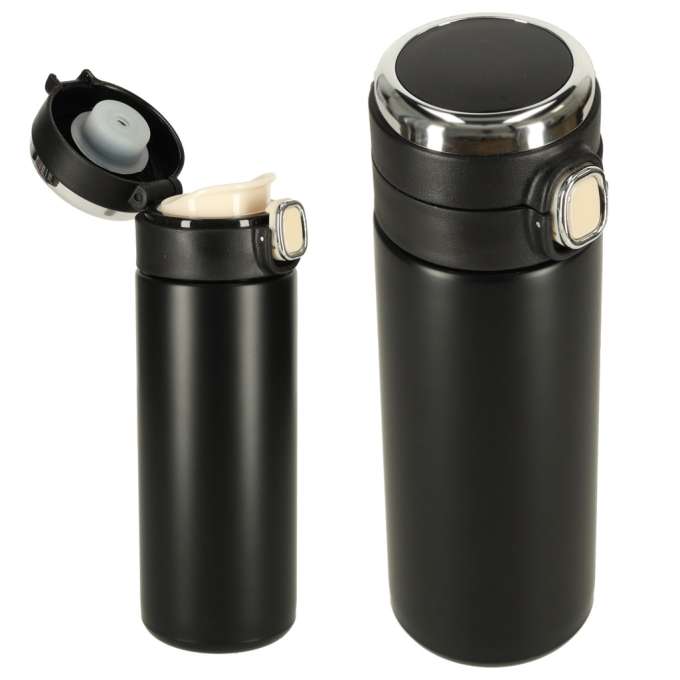 Thermal mug with mouthpiece LED thermos 420ml black