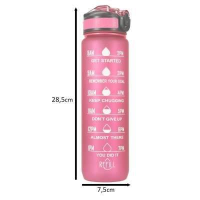 Water bottle bidon 1l pink
