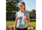 Water bottle bidon with straw handle motivational measure for the gym BPA free Tritan 1l pink blue 9