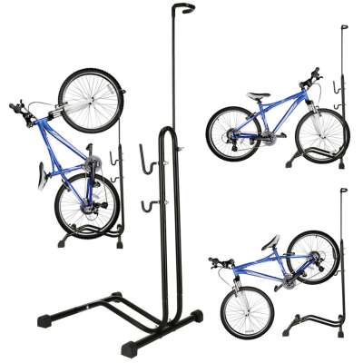 Bike stand RALLEX for service bike, free-standing, metal, black