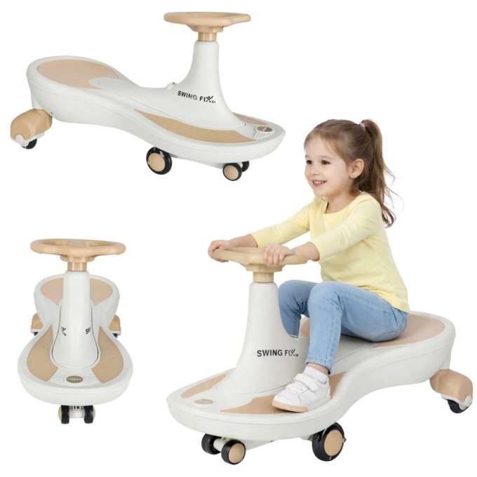 LED Swing Fix S4 gravity ride glowing wheels with music playing 76cm gold-white max 100kg