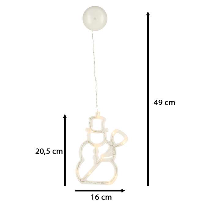Lampki LED wisząca dekoracja świąteczna bałwanek 49cm 10 LED