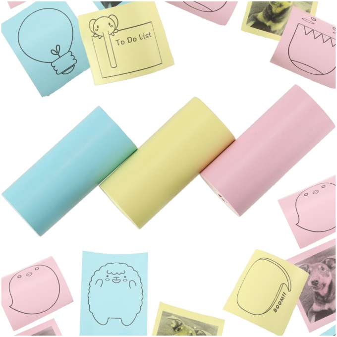Rolki termiczne papier do drukarki apartu 5,7cm x 3m 3 sztuki kolorowe