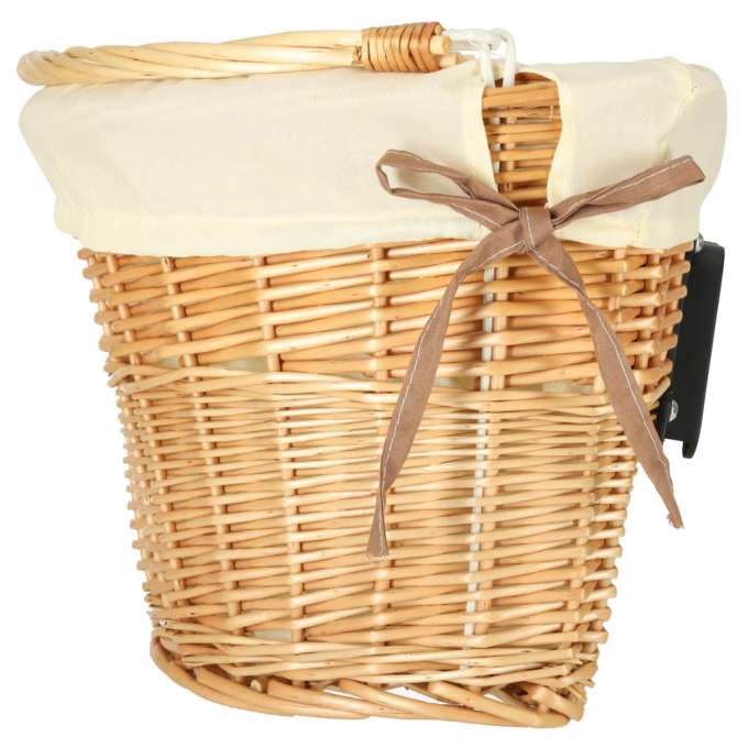 Wicker basket for bicycle front basket braided insert white