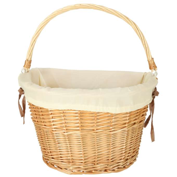 Wicker basket for bicycle front basket braided insert white
