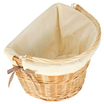 Wicker basket for bicycle front basket braided insert white
