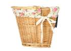 Wicker basket for bicycle front basket woven flower insert 3