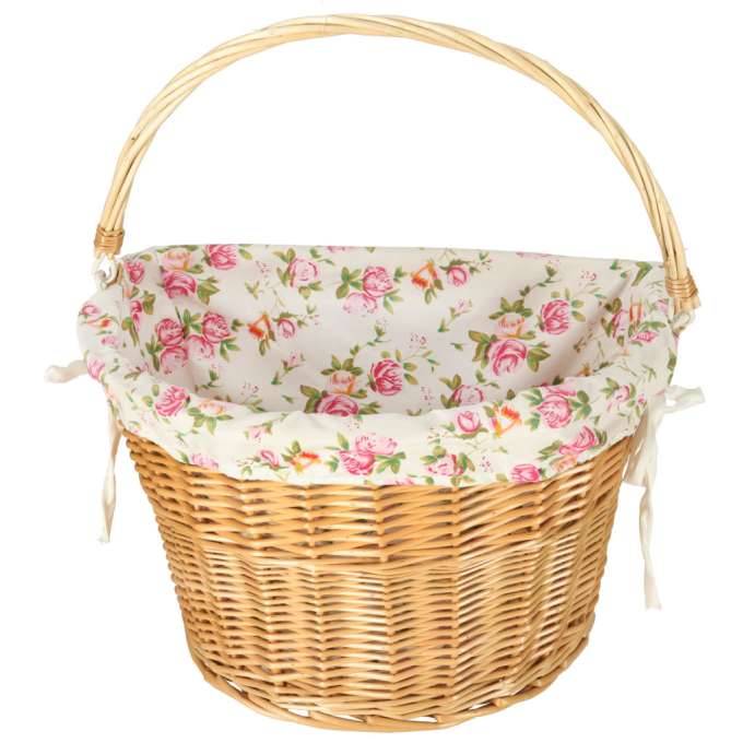 Wicker basket for bicycle front basket woven flower insert