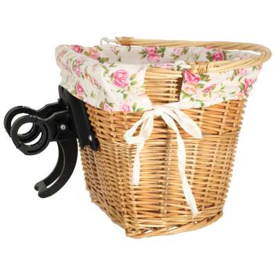 Wicker basket for bicycle front basket woven flower insert