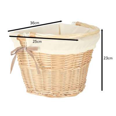 Wicker bicycle basket for bicycle RALLEX front braided click white