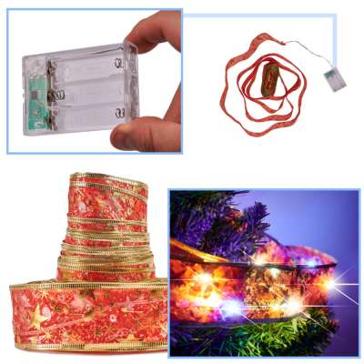 Wstążka ozdobna taśma LED 10m 100LED lampki choinkowe ozdoba świąteczna multikolor