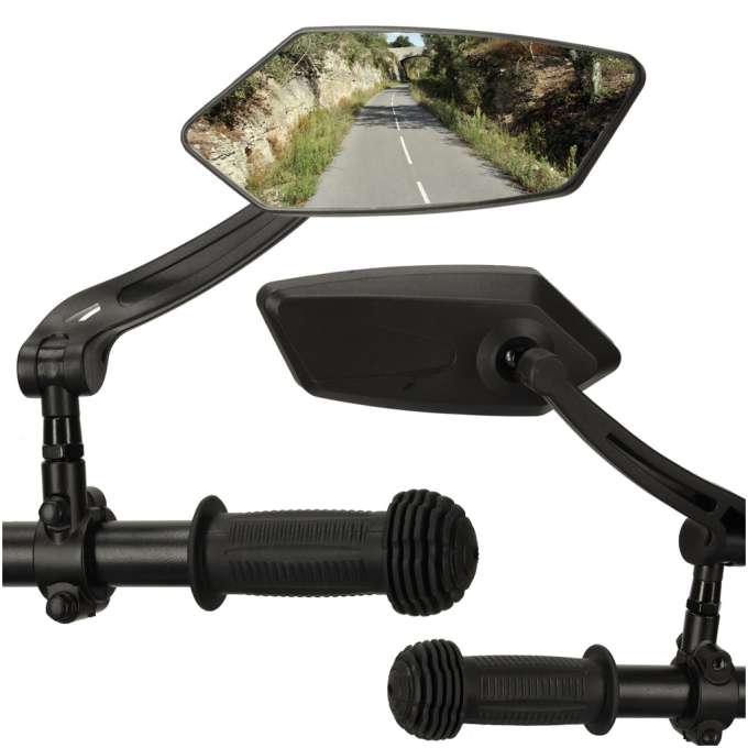 Handlebar adjustable 360 longitudinal bicycle rear view mirror