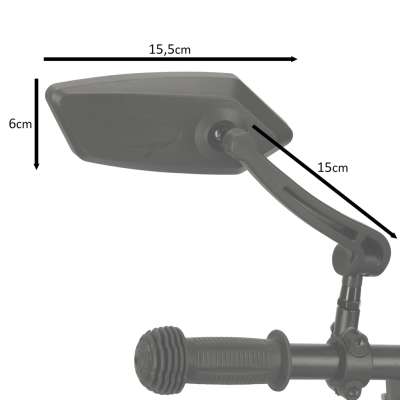 Handlebar adjustable 360 longitudinal bicycle rear view mirror