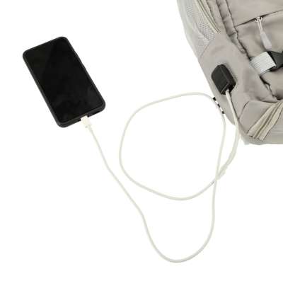 Airplane travel backpack waterproof USB cable 45x16x28cm gray
