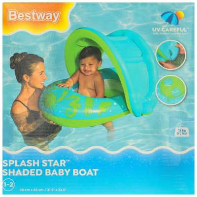 BESTWAY 34091 Inflatable pontoon mattress with canopy green 1-2 years old 18kg