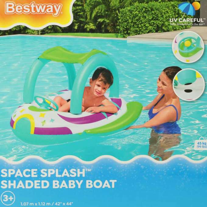 BESTWAY 34149 Inflatable pontoon mattress for kids with steering wheel car car 3+ 45kg