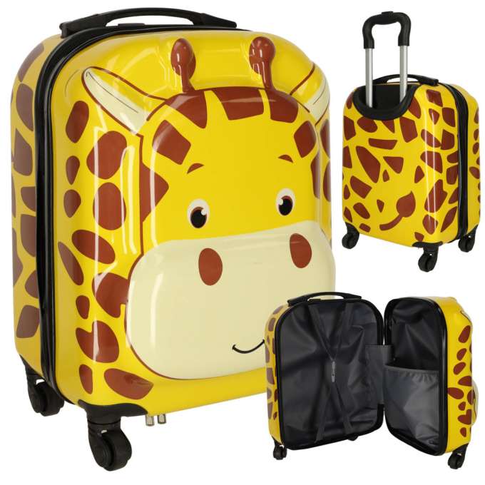 Children's travel suitcase on wheels hand luggage giraffe