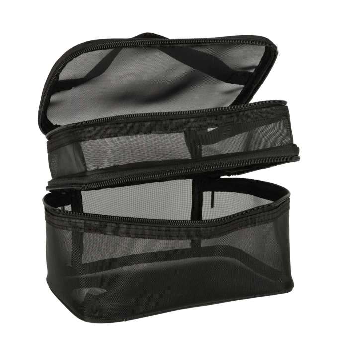 Cosmetic travel organizer folding piled organizer for storing cosmetics accessories black